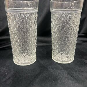 Source Unknown Textured Clear Glass Tumblers